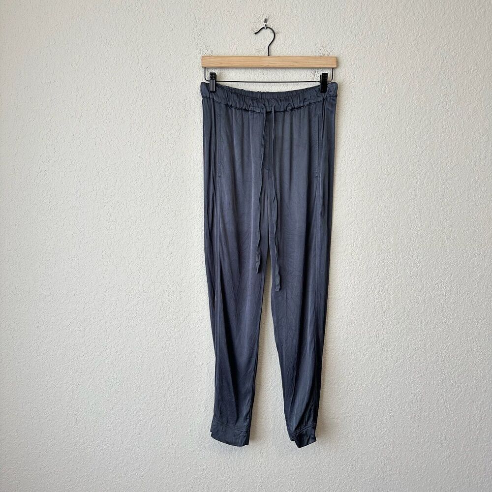 XIRENA Rayon High Rise Casual Drawstring Pants in Dark Grey